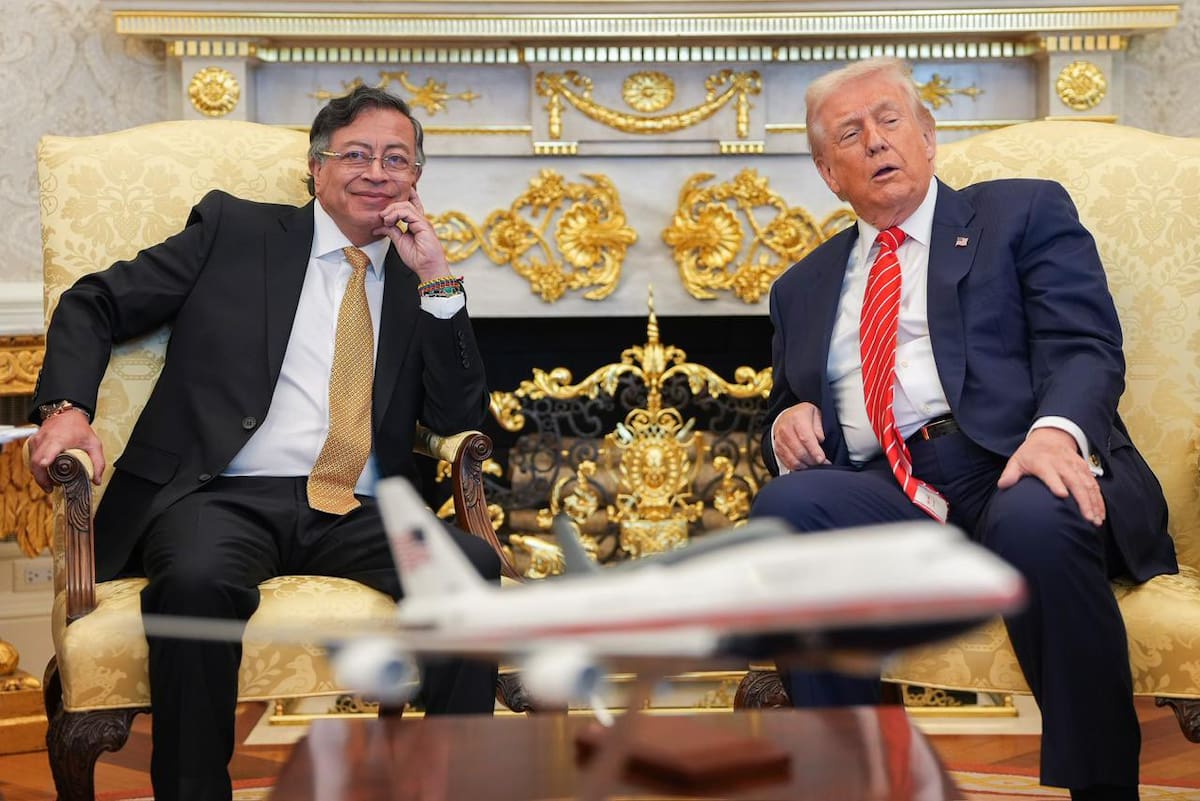 Los presidentes Gustavo Petro y Donald Trump reunidos en la Casa Blanca. // Foto: cortesía de Presidencia