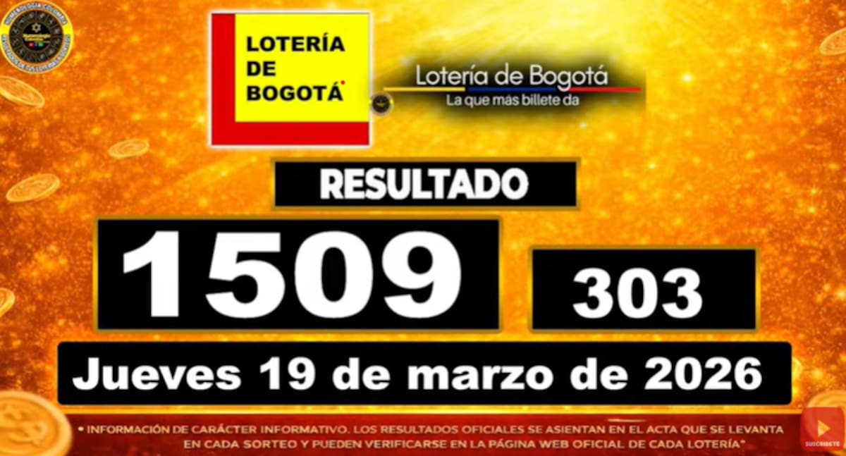 Lotería de Bogotá del 19 de marzo. // Foto: captura de pantalla