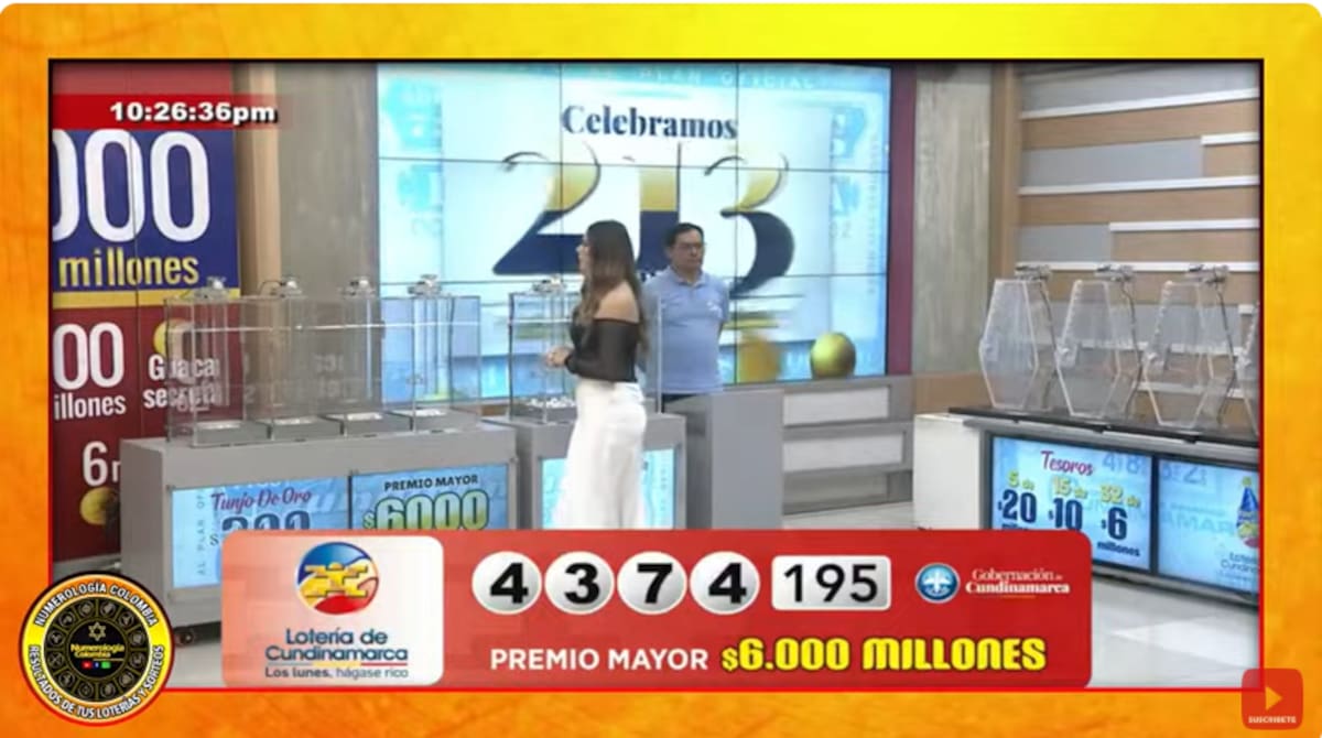 Resultado del premio mayor de la Lotería de Cundinamarca del 17 de febrero de 2025.