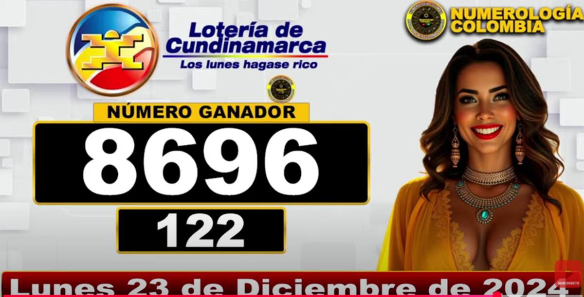Resultado de la Lotería de Cundinamarca lunes 23 de diciembre.