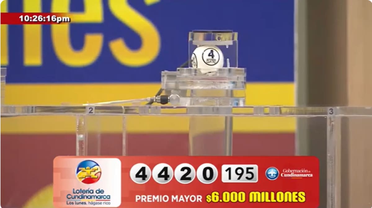 Resultado del premio mayor de la Lotería de Cundinamarca del lunes 20 de enero de 2025. // Captura de pantalla.