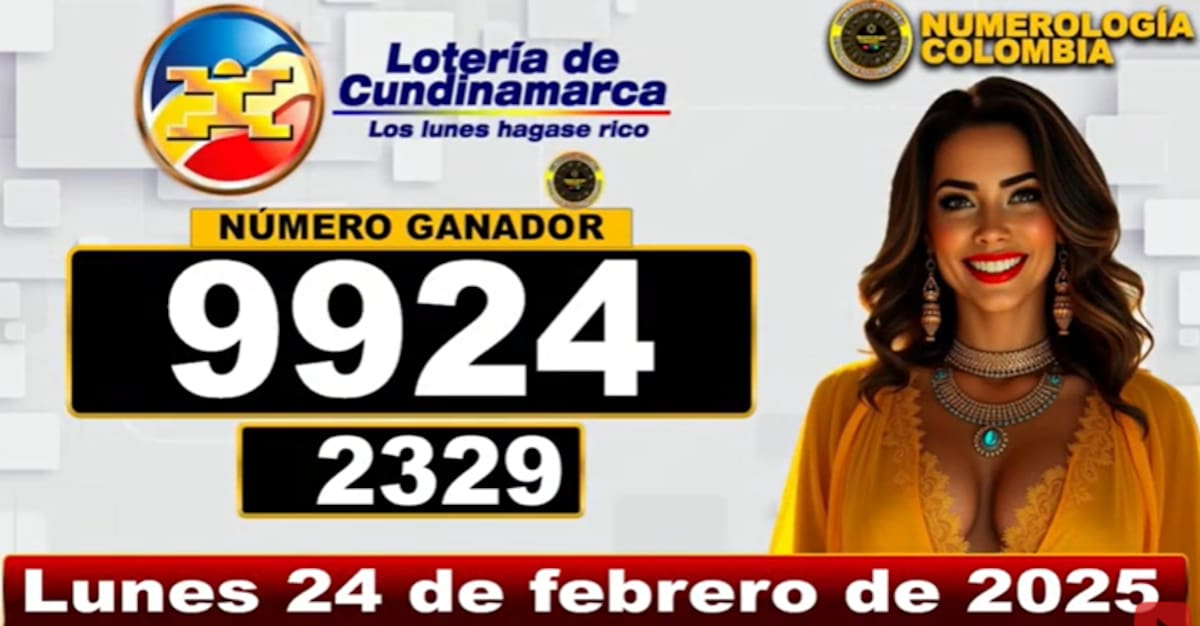 Lotería de Cundinamarca del 24 de febrero de 2025. // Foto: captura de pantalla