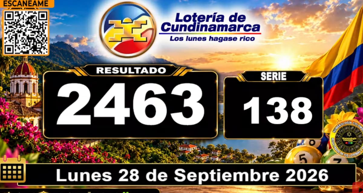 Lotería de Cundinamarca del 28 de septiembre de 2026. // Foto: captura de pantalla del canal de YouTube @NumerologíaColombia.