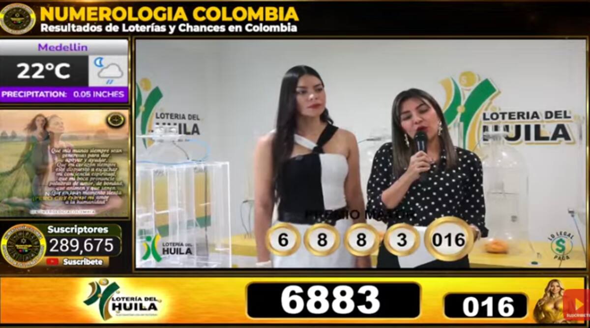 Lotería de Huila hoy. // Foto: captura de pantalla