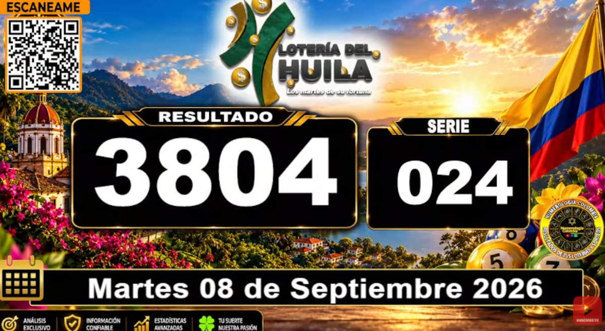 Lotería de Huila hoy. // Foto: captura de pantalla del canal de YouTube @NumerologíaColombia.