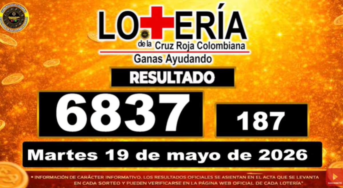 Lotería de la Cruz Roja del 19 de mayo de 2026. // Foto: captura de pantalla