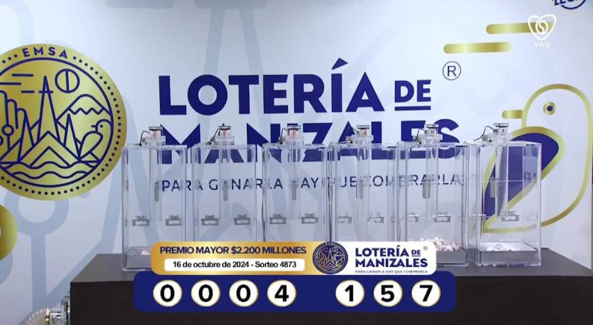 Resultados de la Lotería de Manizales de este miércoles 16 de octubre de 2024.