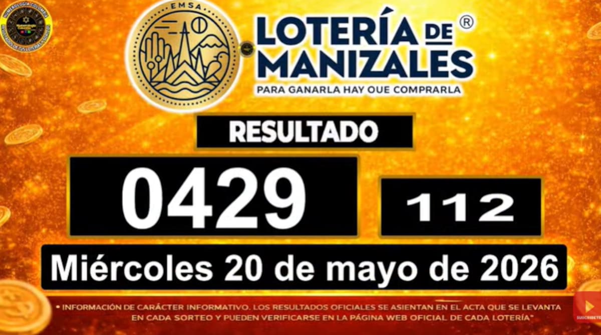 Lotería de Manizales del 20 de mayo de 2026. // Foto: captura de pantalla