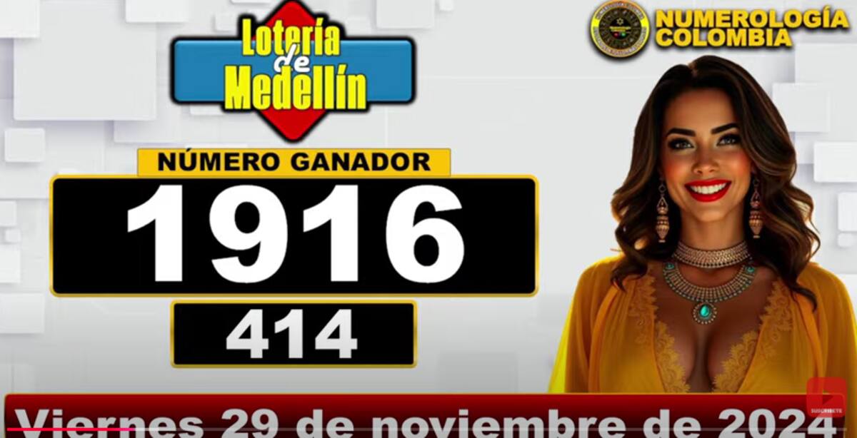 Resultado de la Lotería de Medellín viernes 29 de noviembre.