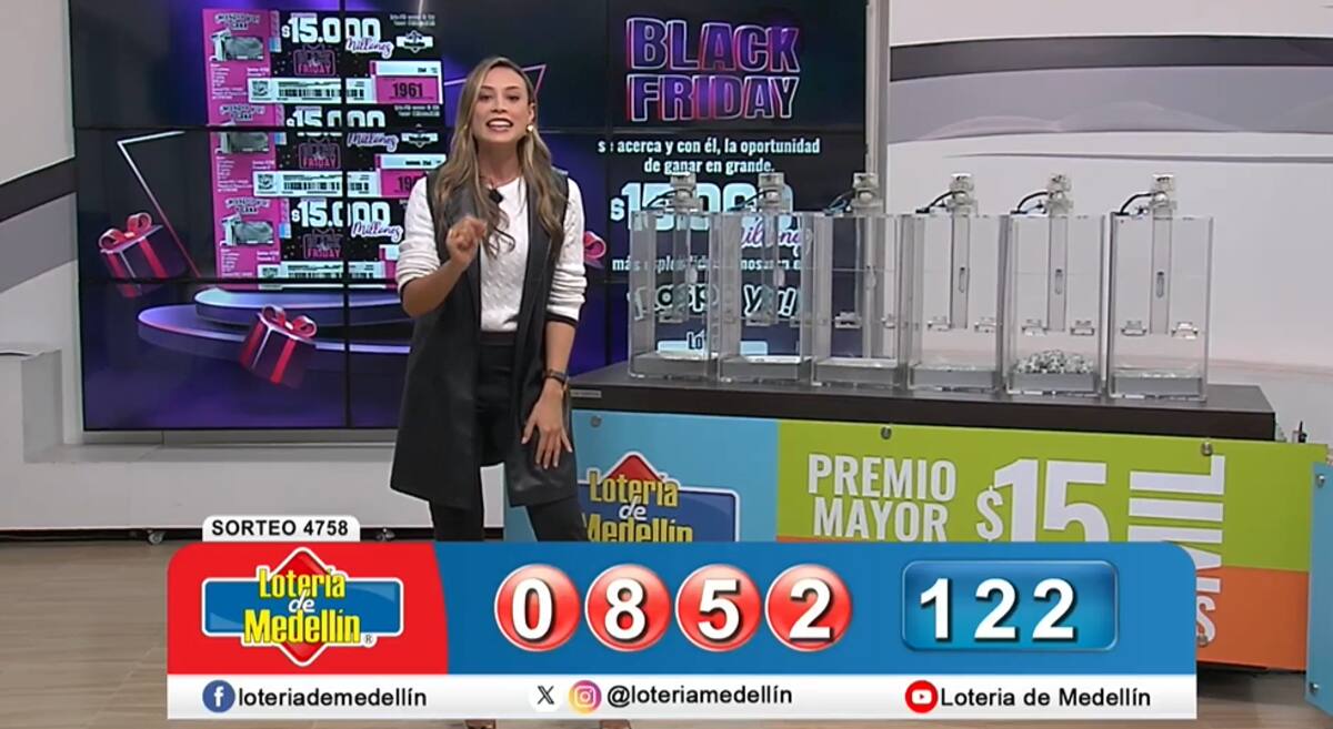 Resultados del sorteo de la Lotería de Medellín de este viernes 22 de noviembre de 2024.