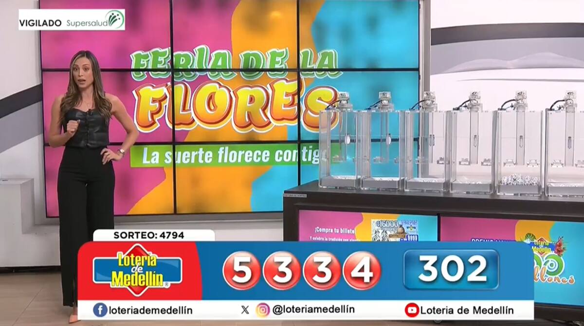 Resultado del sorteo de la Lotería de Medellín del 1 de agosto de 2025.
