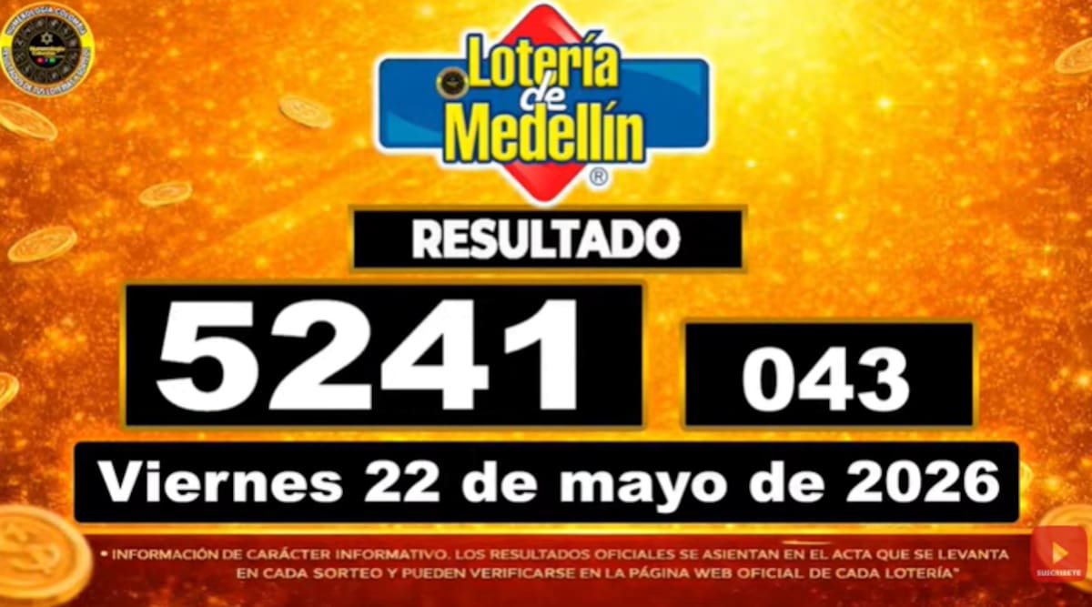 Lotería de Medellín del 22 de mayo de 2026. // Foto: captura de pantalla