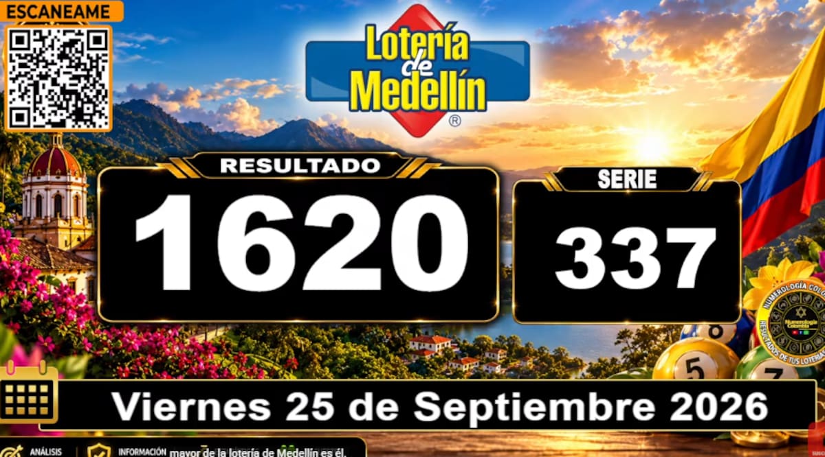Lotería de Medellín del 25 de septiembre de 2026. // Foto: captura de pantalla del canal de YouTube @NumerologíaColombia.