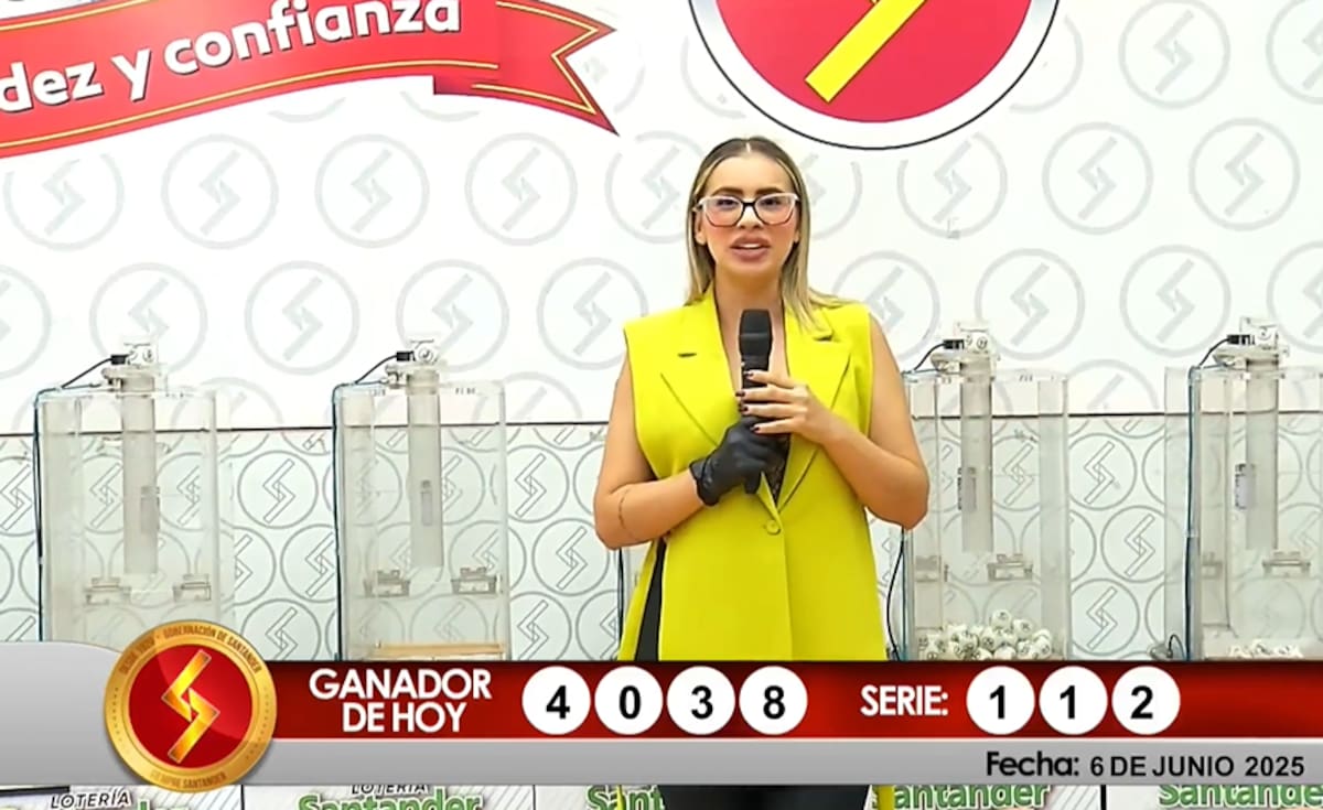 Resultado del premio mayor del sorteo de la Lotería de Santander del 6 de junio de 2025.