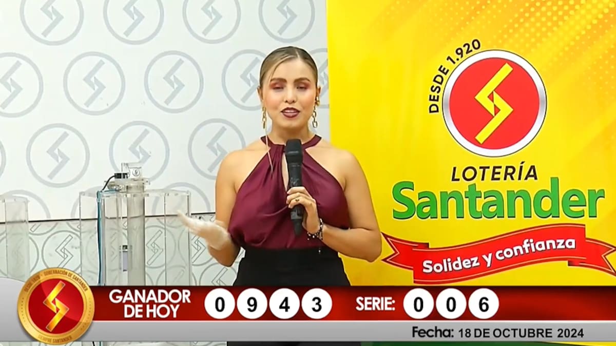 Resultados del sorteo de la Lotería de Santander de este viernes 18 de octubre de 2024.