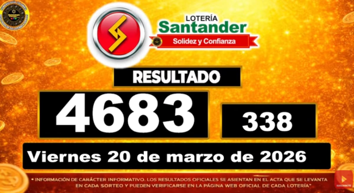 Lotería de Santander del 20 de marzo de 2026. // Foto: captura de pantalla