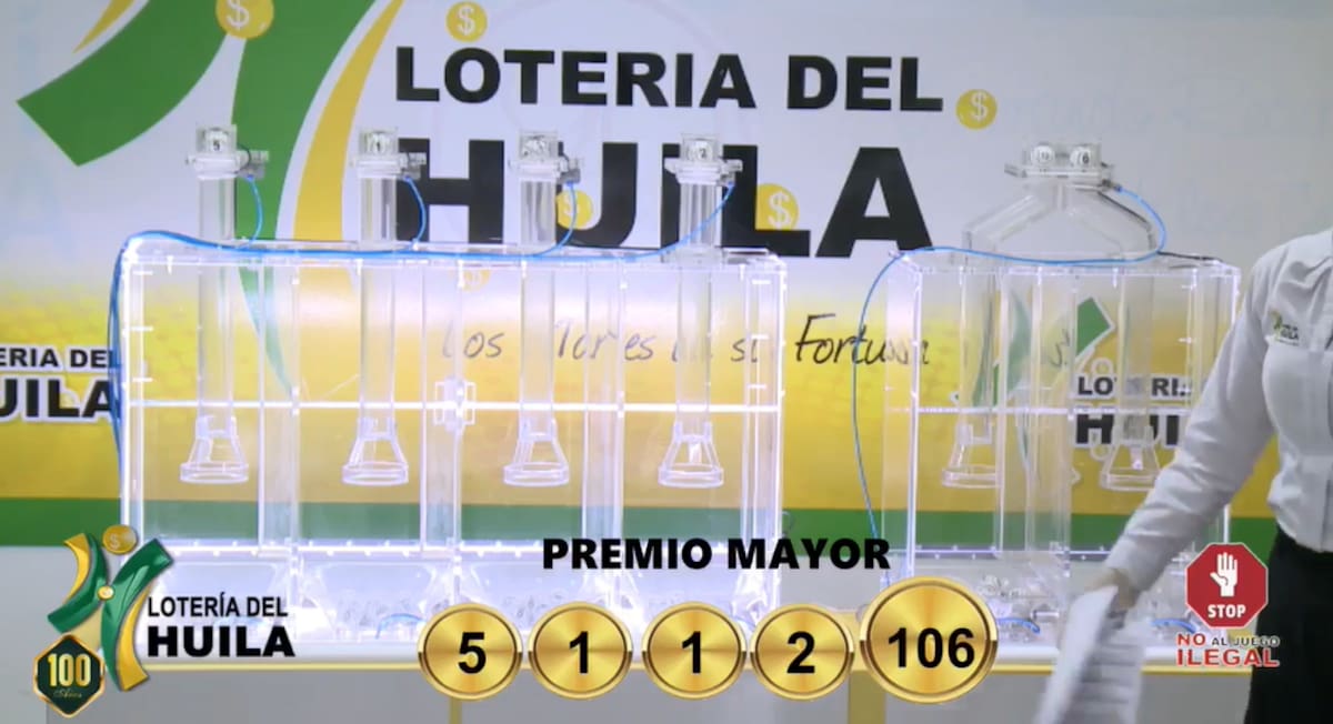 Resultado del premio mayor de la Lotería del Huila del 10 de diciembre de 2024.