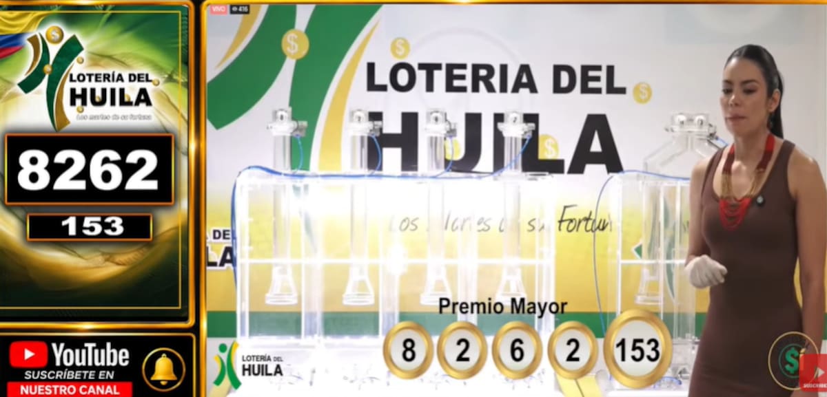 Lotería del Huila hoy. // Foto: Foto: captura de pantalla del canal de YouTube @NumerologíaColombia.