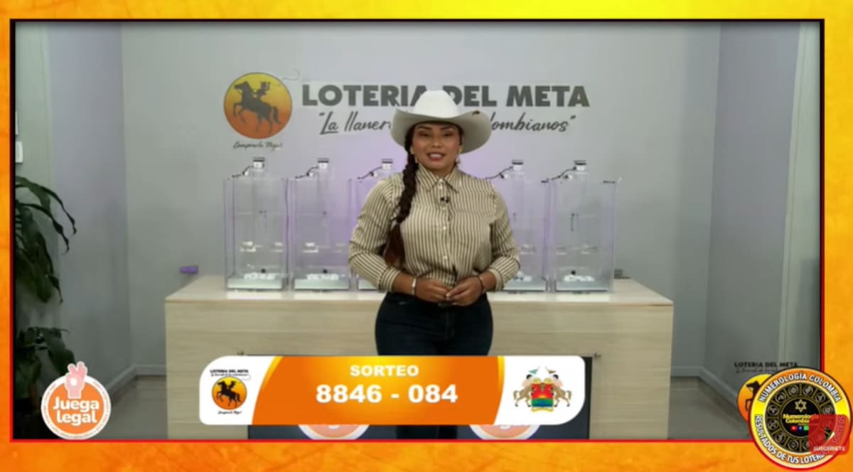 Lotería del Meta del 29 de julio de 2026. // Foto: captura de pantalla del canal de YouTube @NumerologíaColombia.