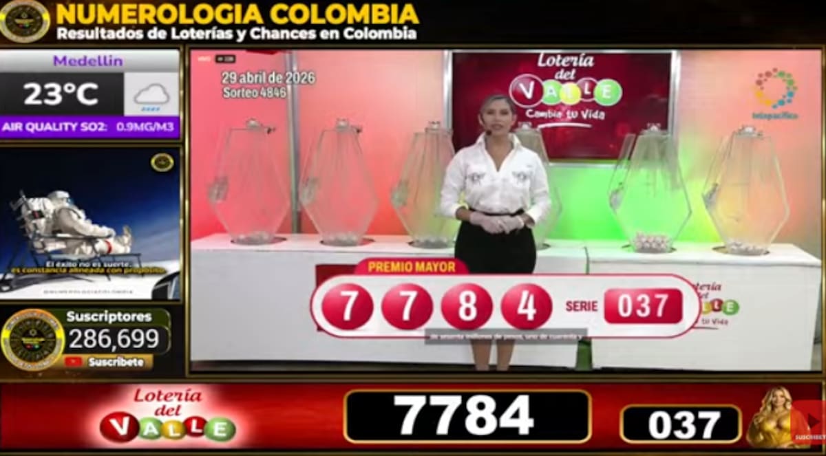 Lotería del Valle del 29 de abril de 2026. // Foto: captura de pantalla