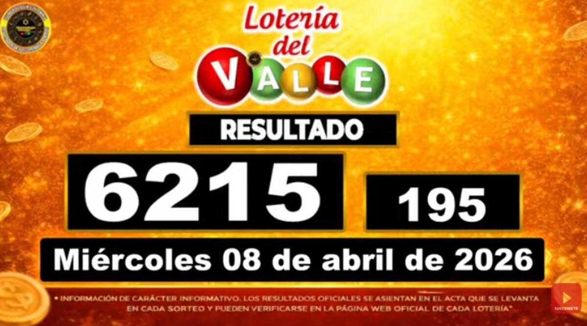 Lotería del Valle del 8 de abril de 2026. // Foto: captura de pantalla