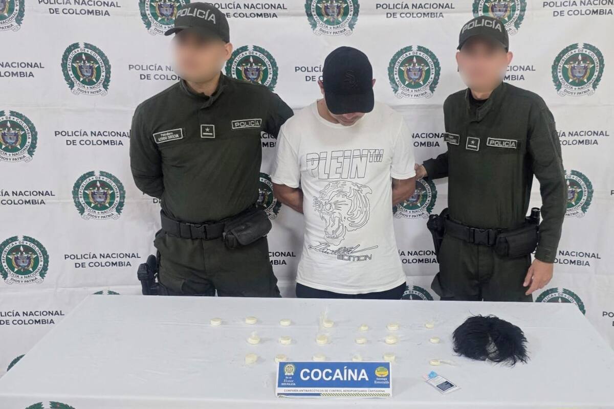 A la cárcel el “narco-peluca”: así cayó en el aeropuerto de Cartagena