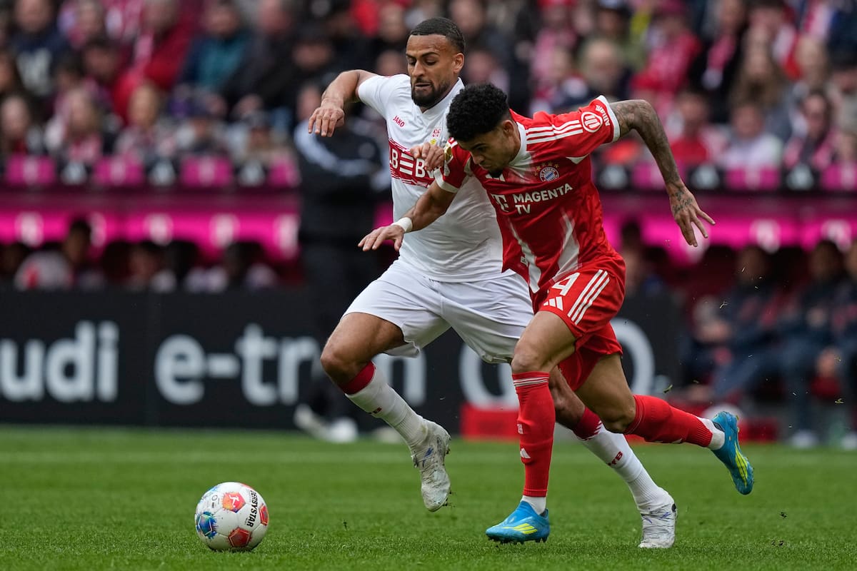 Luis Díaz estuvo presente en el partido contra VFB Stuttgart que le dio el título a Bayern Múnich en Bundesliga. //Foto, AP: Matthias Schrader