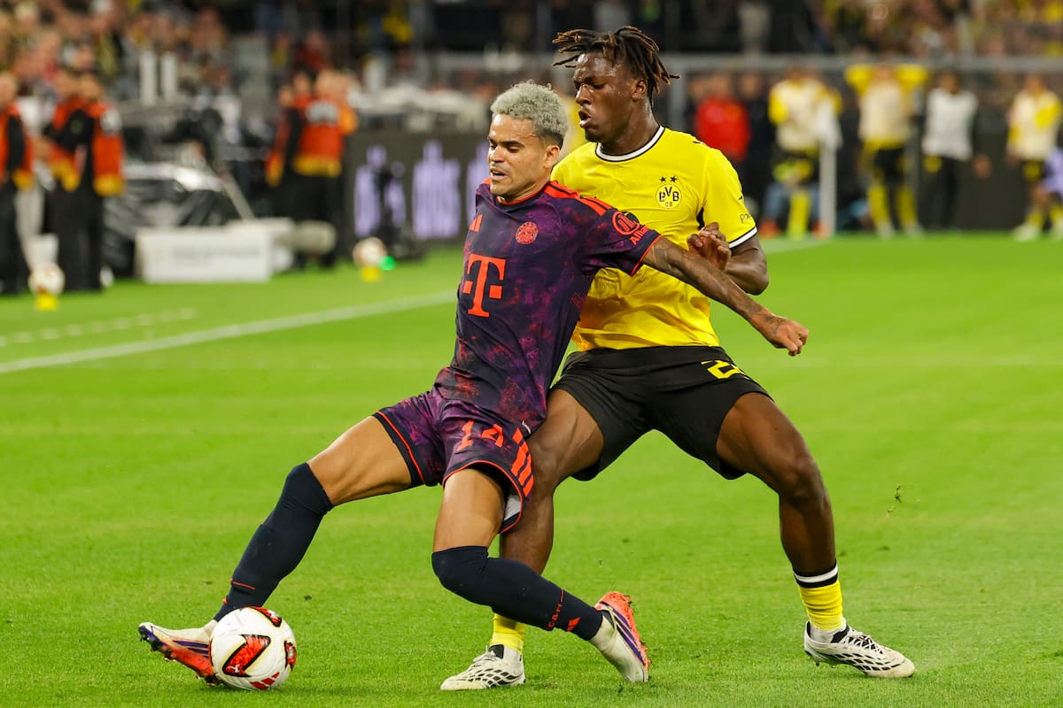 Luis Díaz tuvo un partido decente en su presentación en la Supercopa de Alemania contra el Borussia Dortmund. //Foto, EFE: CHRISTOPHER NEUNDORF