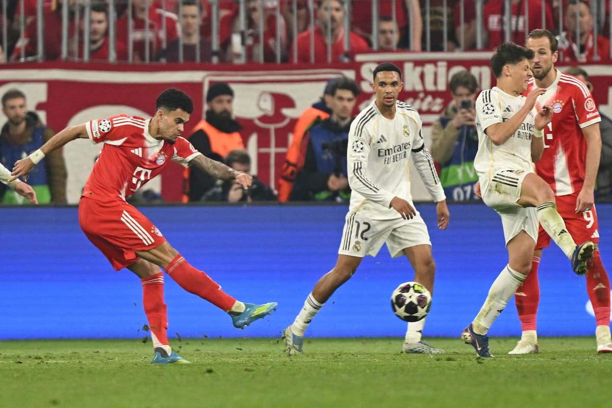 Luis Díaz marcó un golazo a Real Madrid en los cuartos de final en la Champions League. //Foto, AP: Lennart Preiss