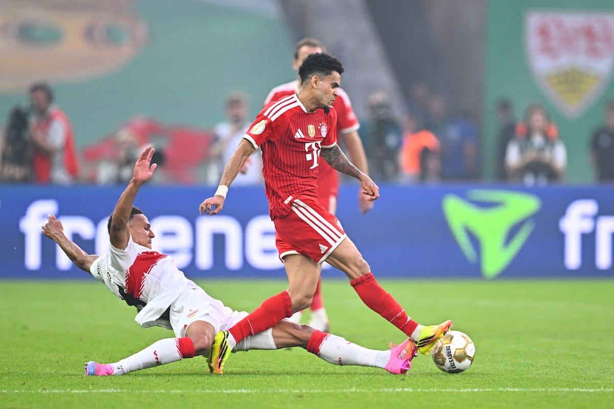 Luis Díaz estuvo presente en la final de la Copa de Alemania en el partido entre Bayern Múnich y VFB Stuttgart. //Foto, AP: Tom Weller/dpa