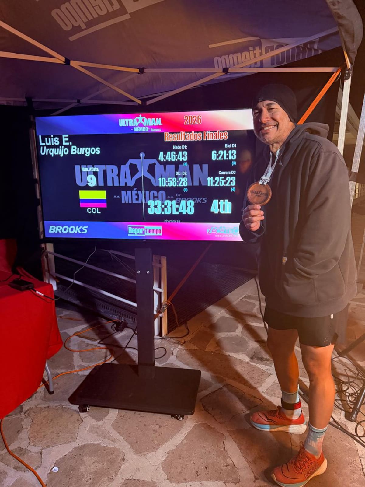 Luis Eduardo Urquijo se empleó a fondo a lo largo de 515 kilómetros en el Ultraman México 2026. //Cortesía.