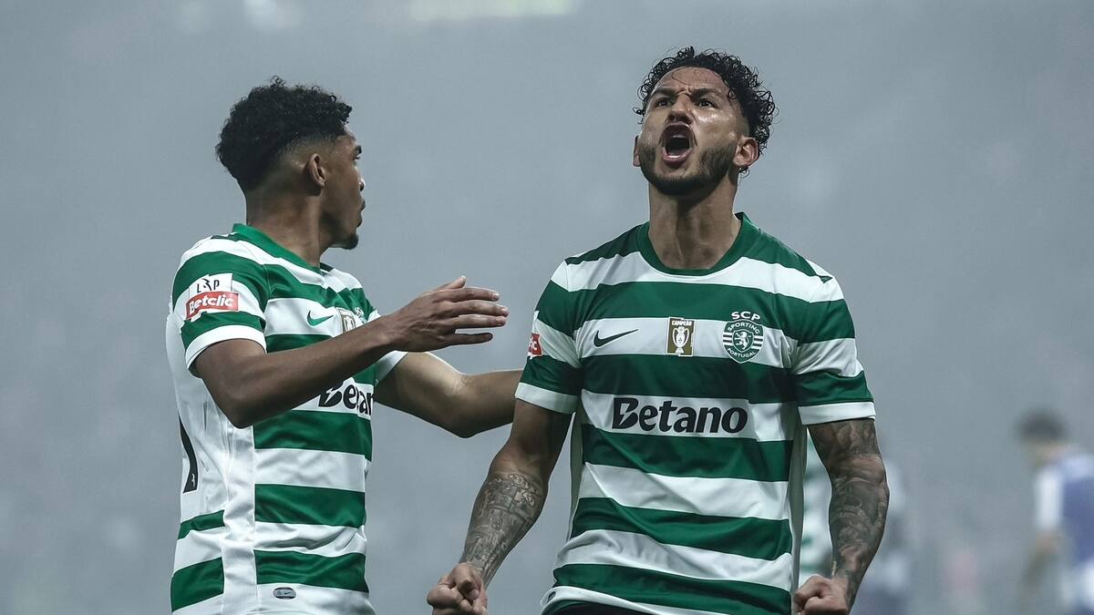 Gol agónico de Suárez: El atacante samario celebra el gol que anotó en el último minuto, a pesar de la lesión que arrastra desde la Copa de Portugal.. Foto: @SportingCP