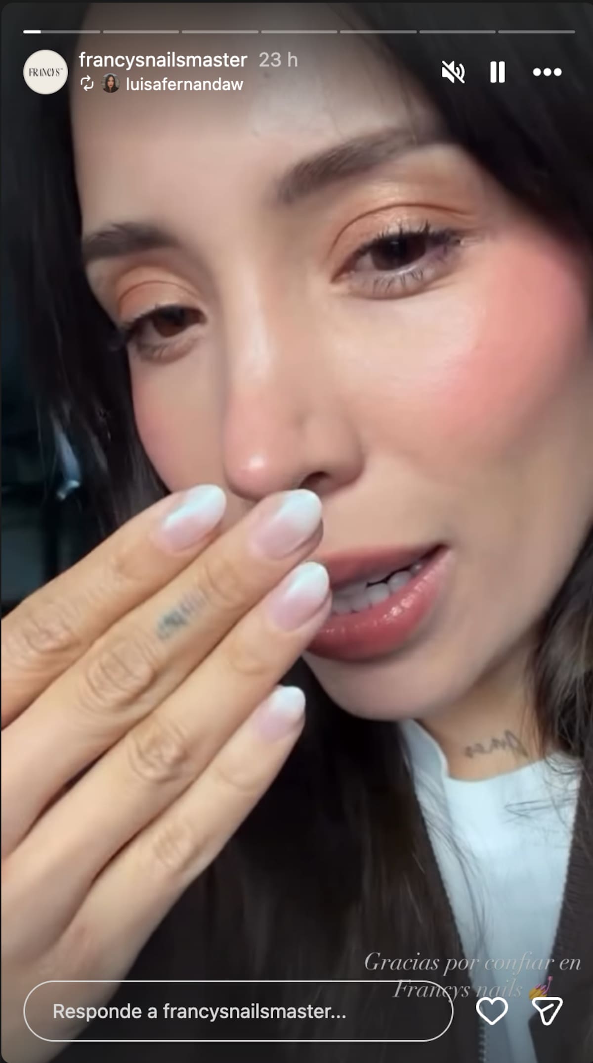Así son las uñas que lucirá Luisa Fernanda W en su matrimonio con Pipe Bueno. //Foto: @francysnailsmaster y @luisafernandaw.