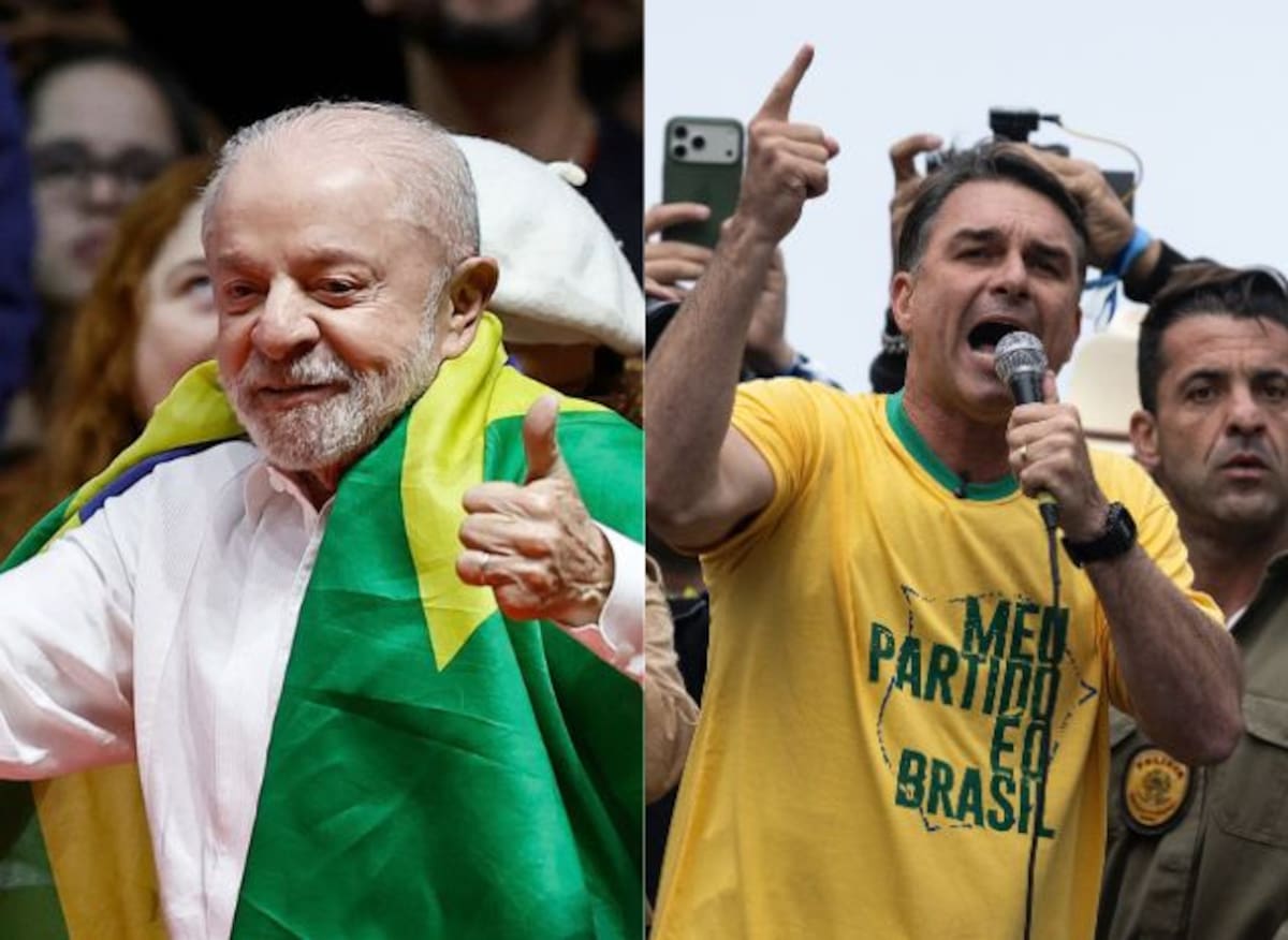 Luiz Inácio Lula da Silva y Flávio Bolsonaro. // Foto: EFE