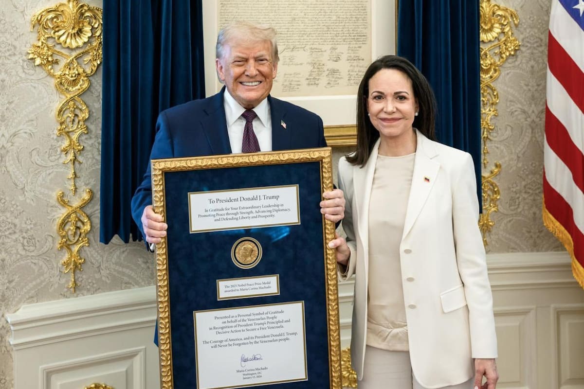 “Increíblemente vergonzoso”: críticas a entrega del Nobel de Machado a Trump