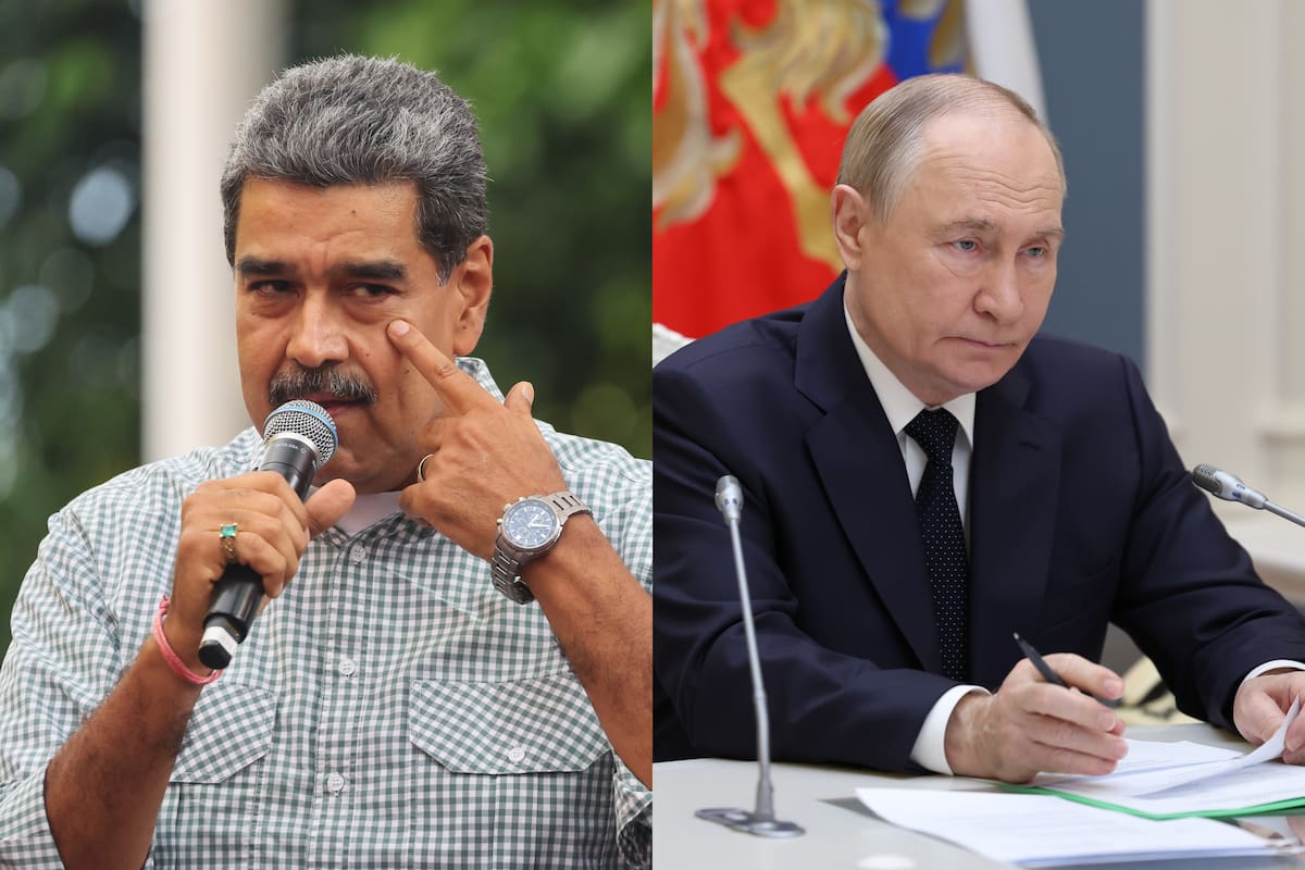 Los presidentes de Venezuela y Rusia, Nicolás Maduro y Vladimir Putin. // Foto: EFE.