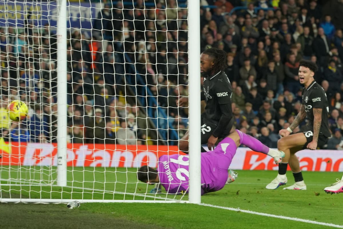 Antoine Semenyo marcó el gol del triunfo para Manchester City. //Foto, AP: Ian Hodgson