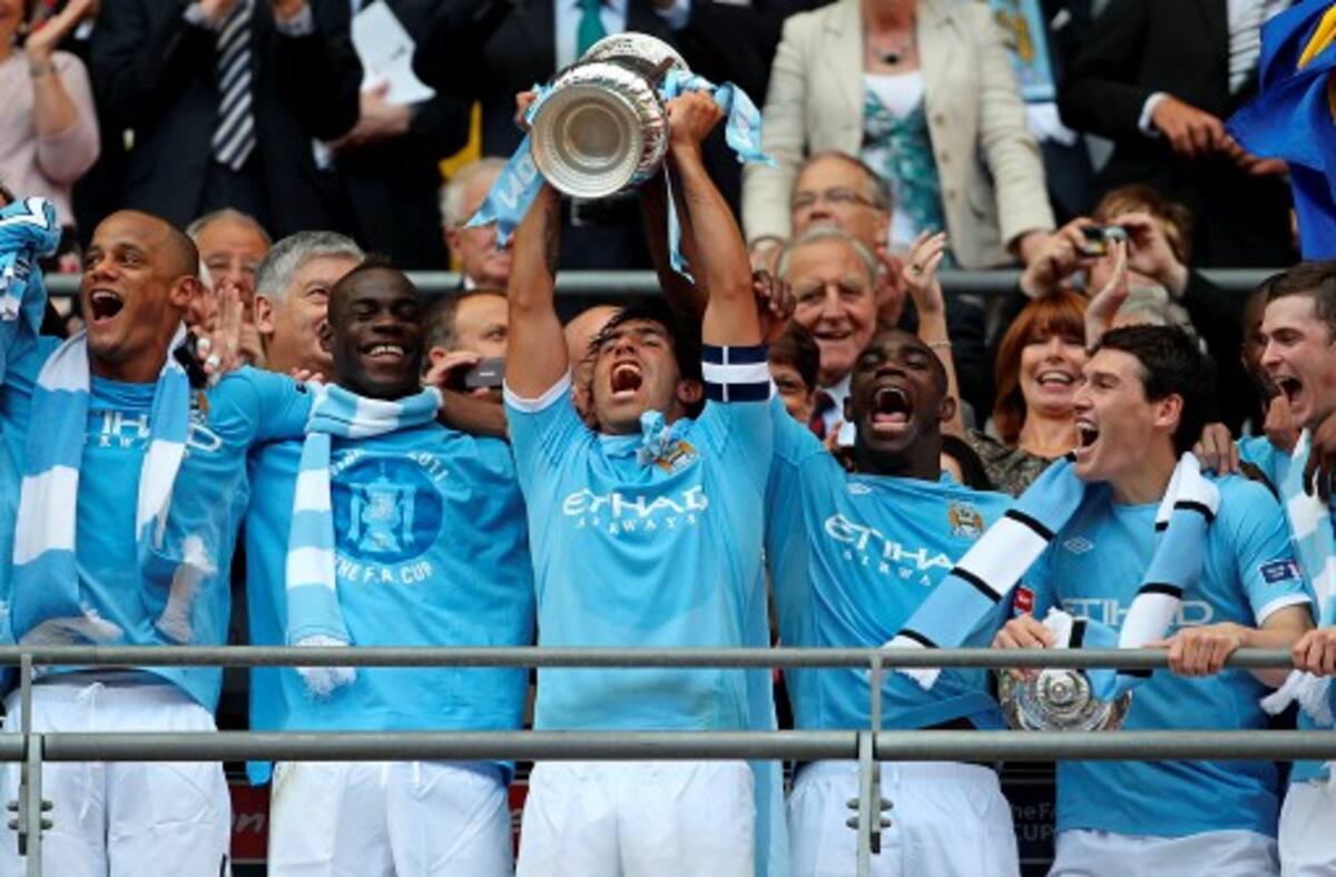 Manchester City ganó su primer título en 35 años al vencer 1-0 a Stoke City en la final de la Copa de Inglaterra AFP ADRIAN DENNIS