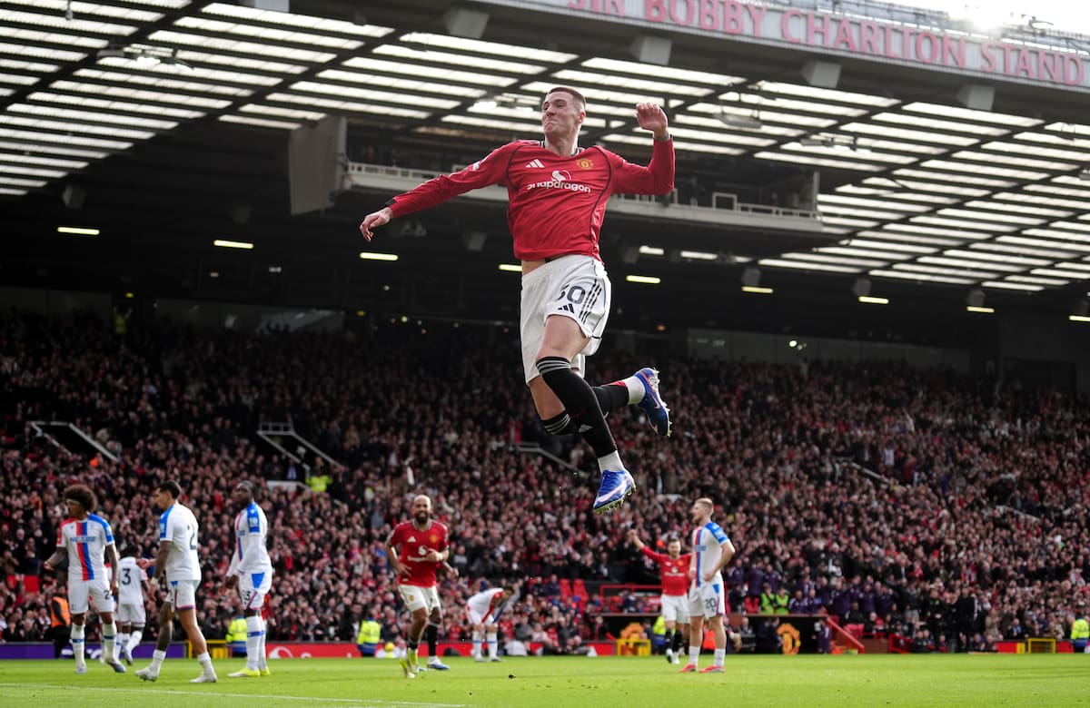Benjamin Sesko anotó uno de los goles en la victoria de Manchester United sobre Crystal Palace. //Foto, AP: Martin Rickett/PA