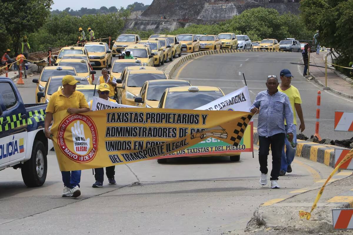 Atención: suspensión de clases y más medidas por paro de taxistas en Cartagena