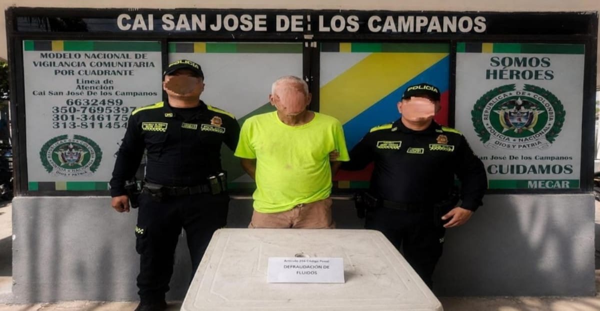 La Policía Nacional capturó en flagrancia y puso en disposición de la autoridad competente para el desarrollo de las actuaciones judiciales correspondientes, por la presunta comisión del delito de defraudación de fluidos de gas. // Foto: Cortesía - Surtigas.