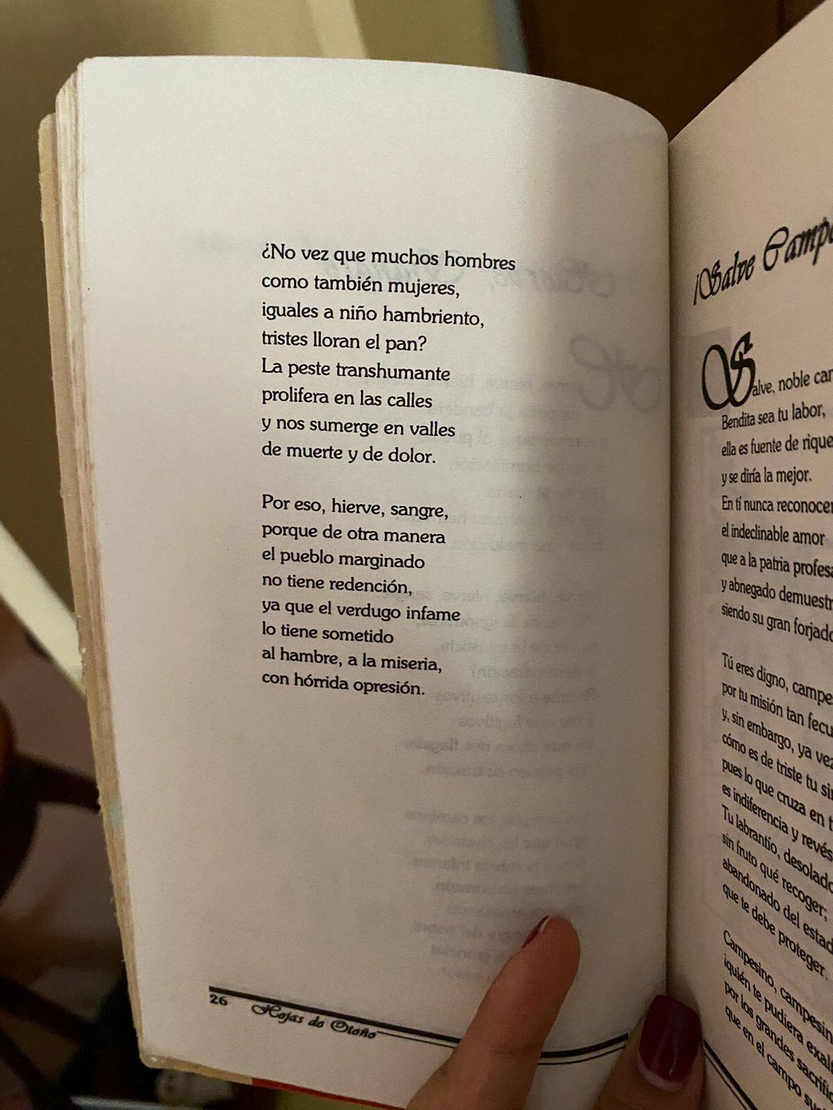 Uno de los poemas de Manuel Patrocinio. //Foto: archivo familiar.