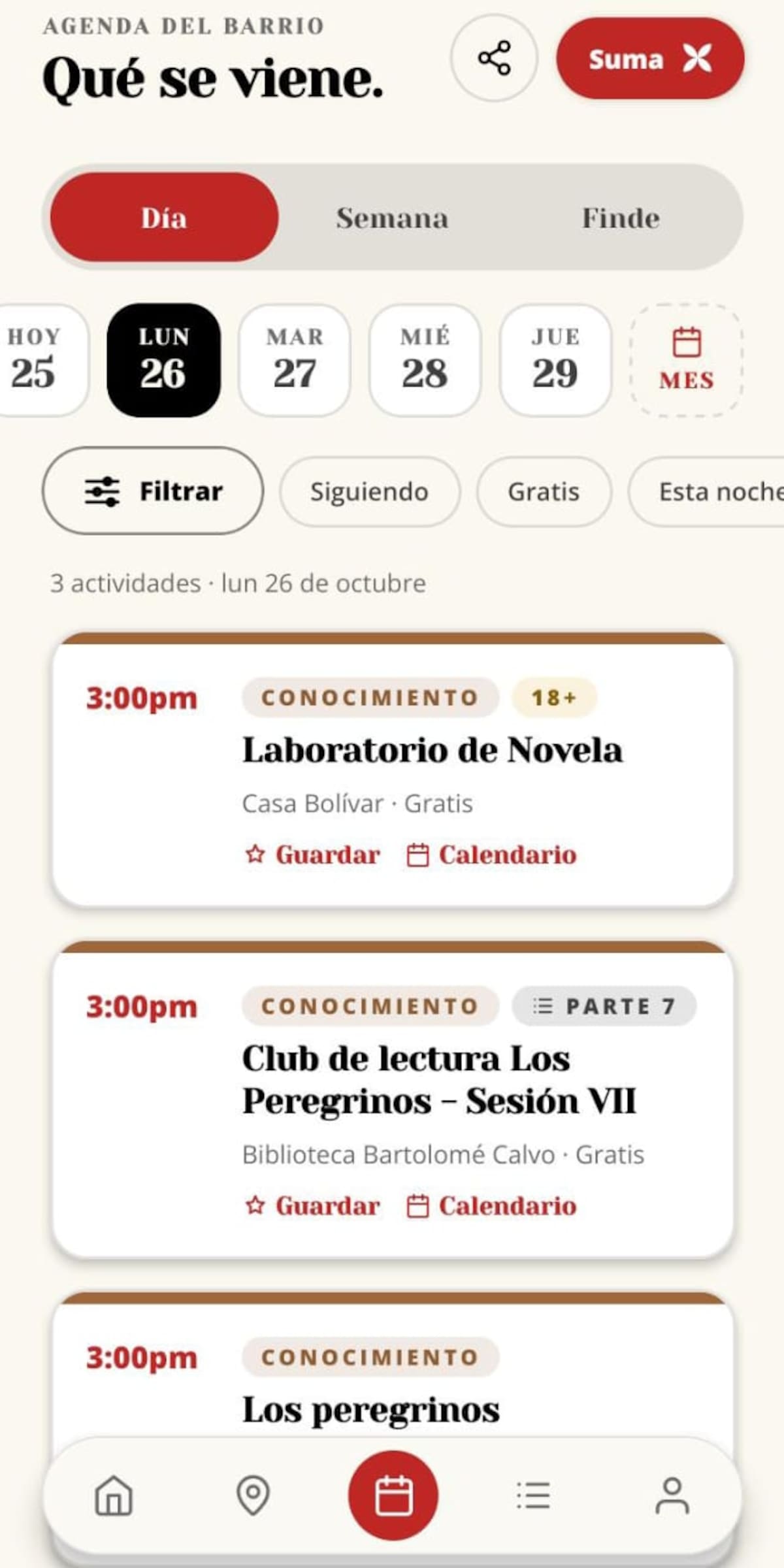 La app centraliza toda la información de los próximos eventos y los más cercanos a su ubicación // Foto: cortesía.