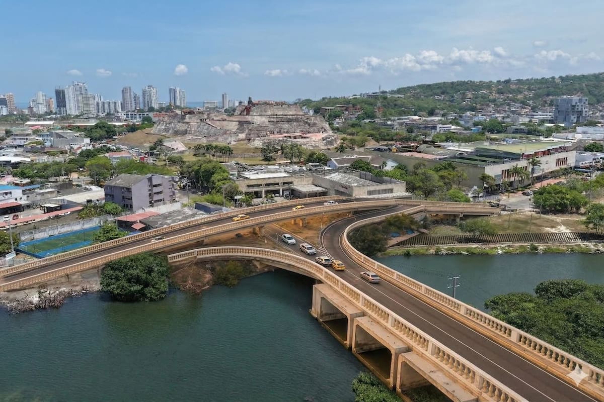 Maqueta del nuevo puente Las Palmas suministrada por el Distrito de Cartagena.