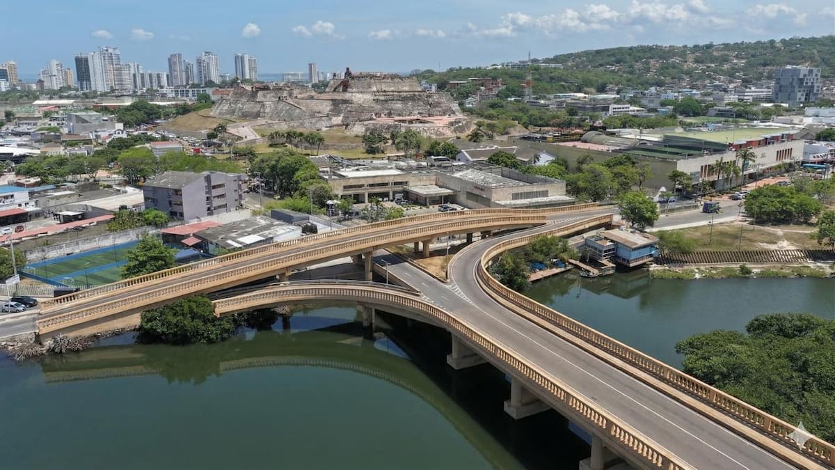 Maqueta del nuevo puente Las Palmas suministrada por la Alcaldía de Cartagena. // Foto: Cortesía - Alcaldía de Cartagena.