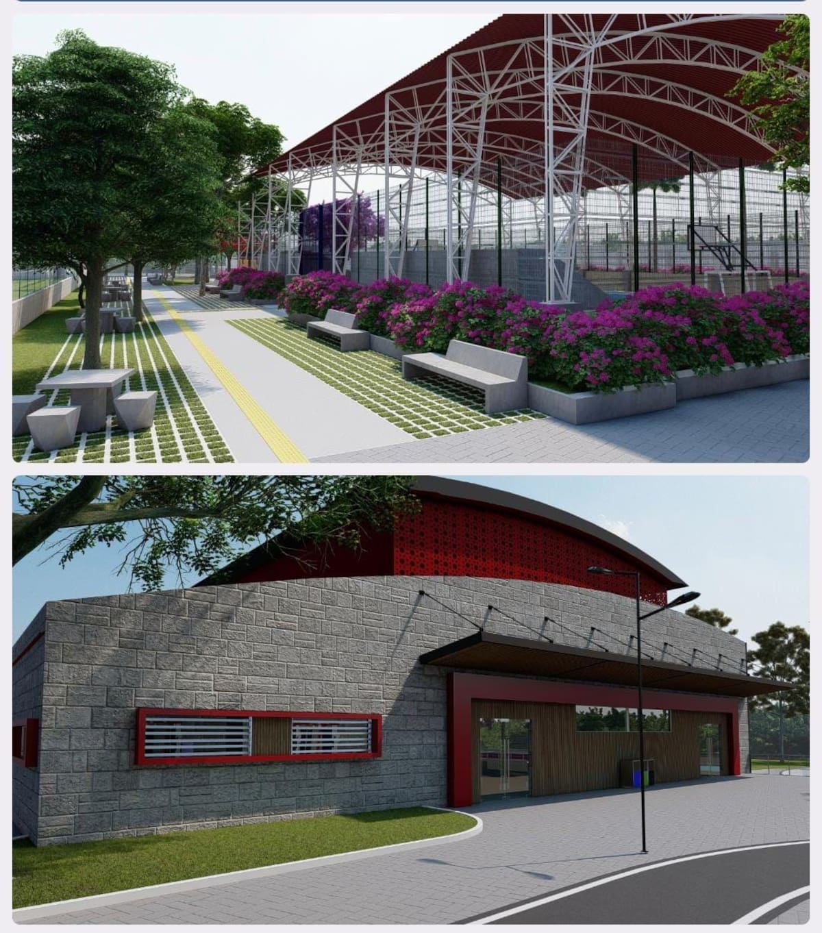 Maqueta del polideportivo en el el municipio de Polonuevo, Atlántico.//Cortesía.