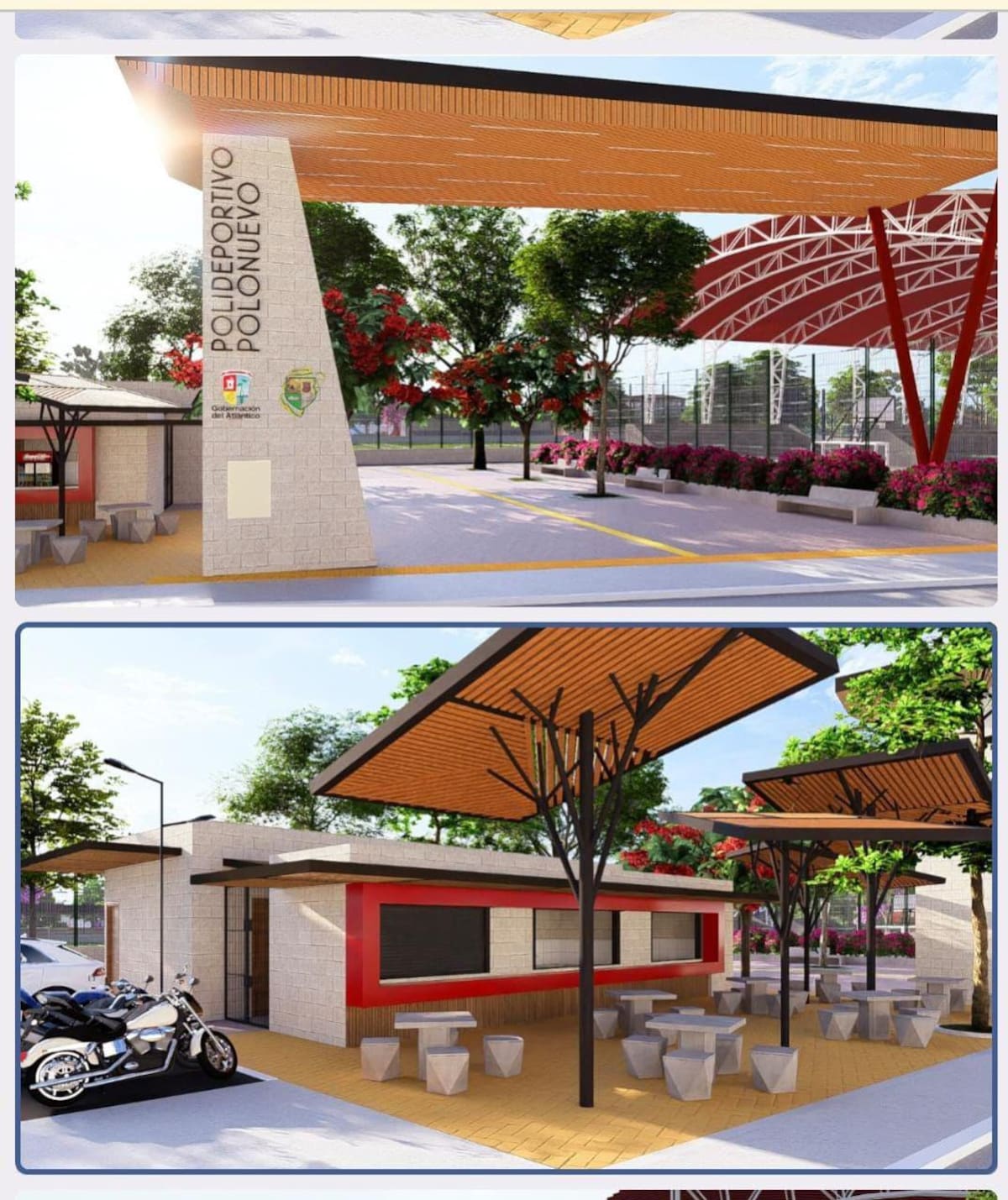 Maqueta del polideportivo en el el municipio de Polonuevo, Atlántico.//Cortesía.