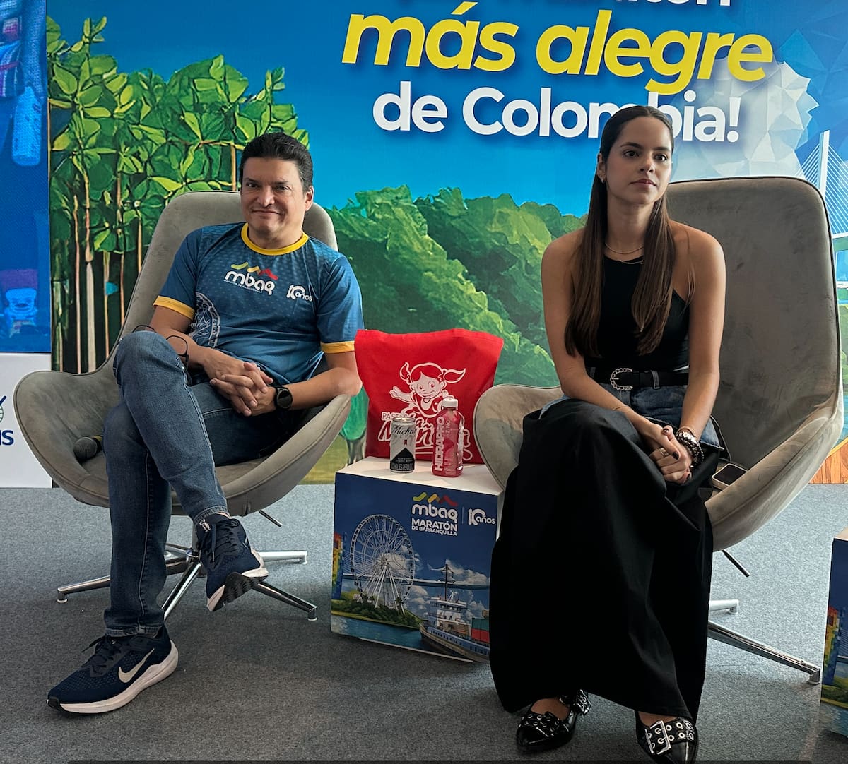 Tito Crissien, fundador de la maratón, y Salwa Maloof, directora de la Clínica La Misericordia Internacional.//El Universal.