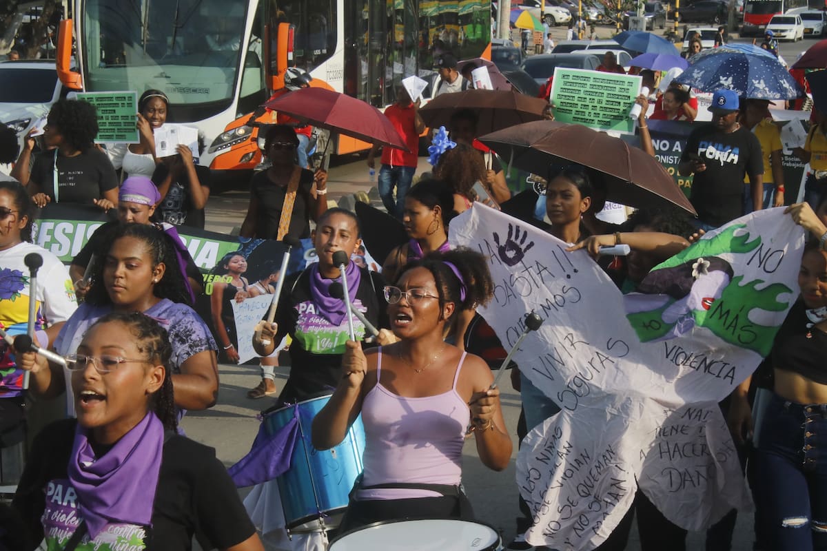 25N: mujeres protestaron contra la violencia de género en Cartagena
