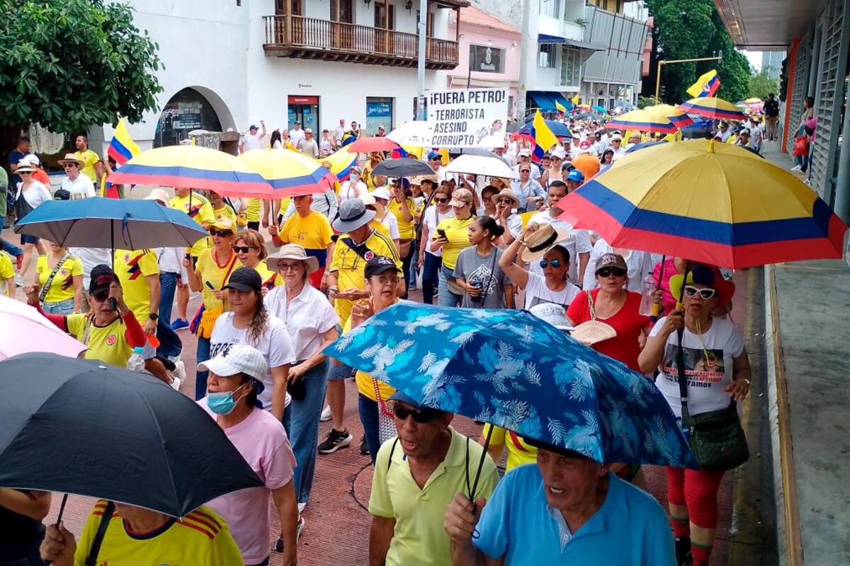 Así avanza la marcha contra el Gobierno Petro en Cartagena